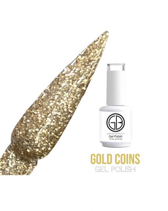 Gold Coins- Glitter Gel Polish