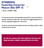 SYNERGEX MATURE SKIN FACIAL DAY CREAM SPF 15 1.76 oz.