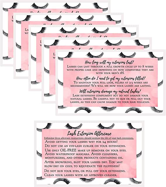 Lash Extensions Aftercare Cards